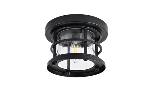 Elegant Lighting Carla 8" Outdoor Flush Mount in Black - Picture 7 of 8
