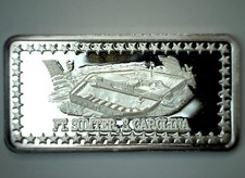 1973 Fort Sumter SC Silver Art Bar Hamilton Mint Wonders of America 1oz .999