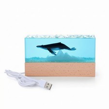 Killer Whale Night Light Decorative Killer Whale Resin Ocean Lamp Compact