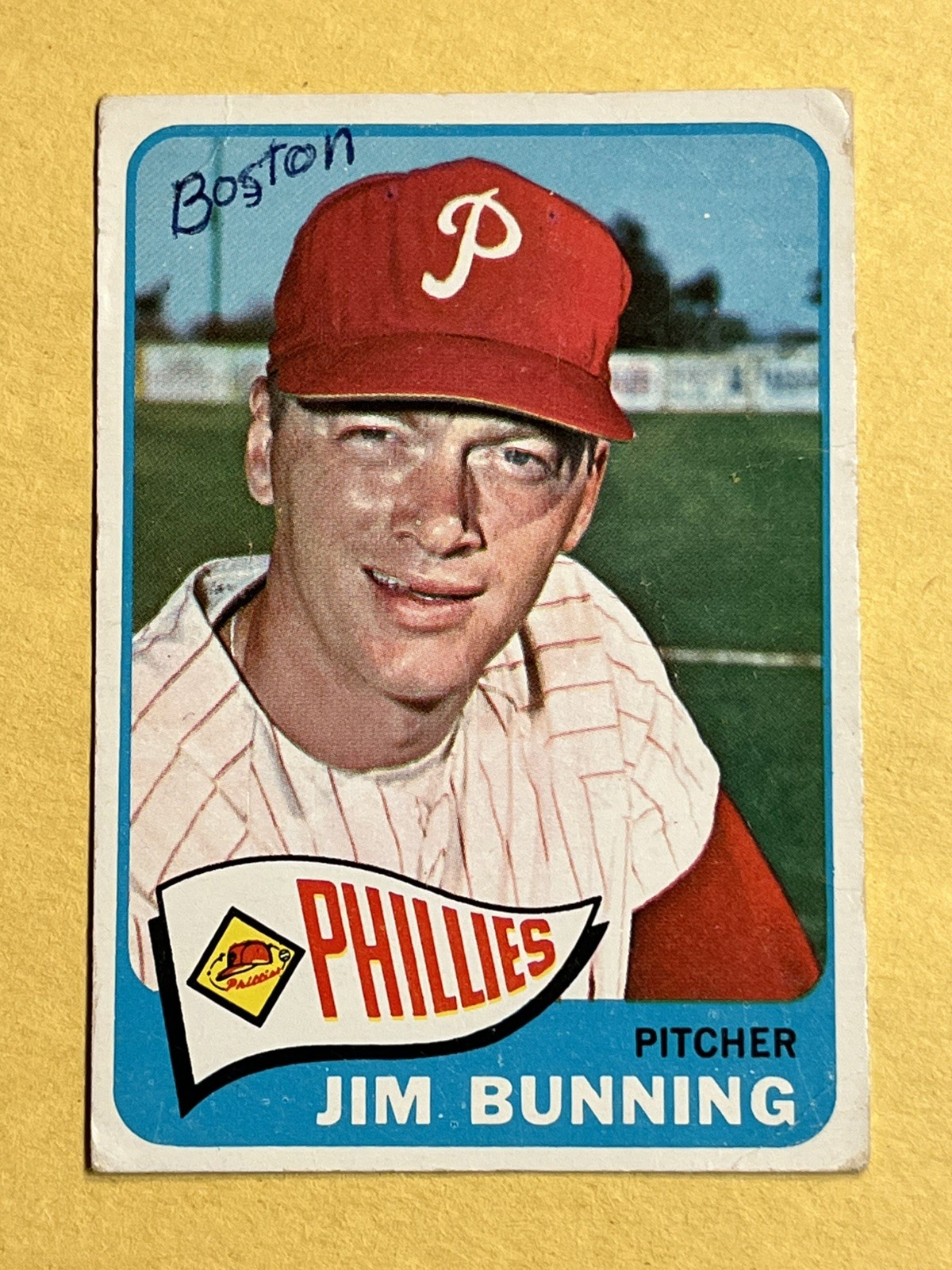1965 Topps #20 Jim Bunning LOW GRADE Creases, scratches and ink