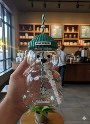 Gobelet Starbucks Bearista édition Limitée - Verre 20 Oz Avec Paille - Neuf Avec Reçu