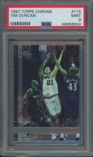 1997-98 Topps Chrome Basketball Tim Duncan #115 PSA 9