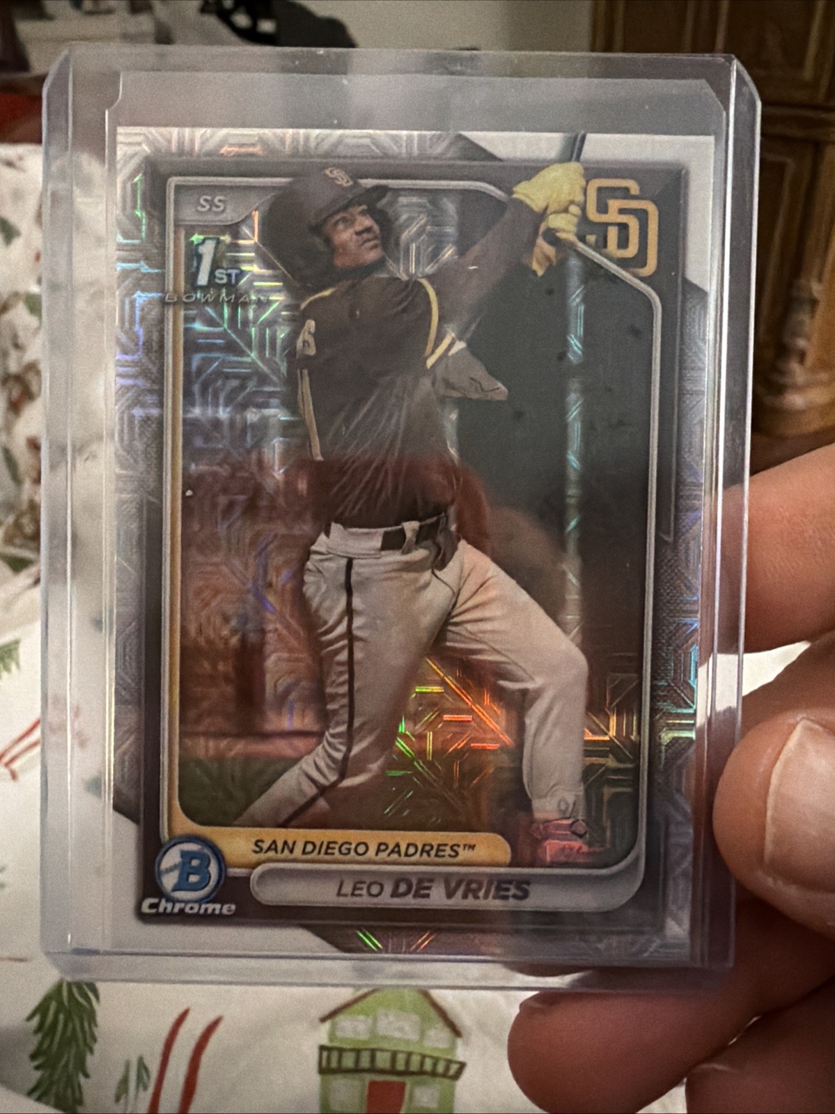 2024 Bowman Chrome Leo De Vries 1st Mega Box Mojo Refractor #BCP-179 Padres