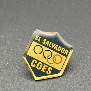 El Salvador COES Olympic Committee Shield Crest Lapel Hat Pin