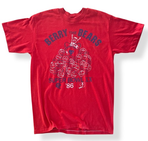 Vintage New England Patriots 1986 Super Bowl Berry the Bears Shirt Medium 80s - Picture 1 of 4