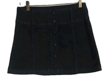 NWT American Eagle Outfitters Black Corduroy Button Front Stretch Skirt Size 4
