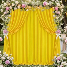 Backdrop Curtains Background Wedding Party: Yellow Polyester Fabric 10ftx8ft ...