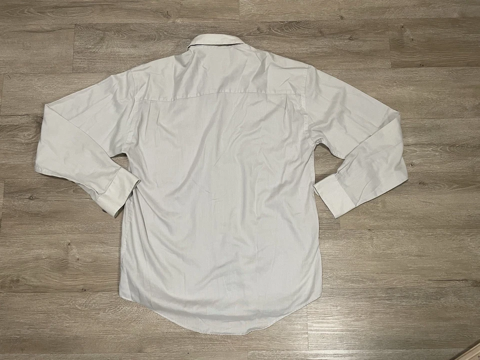 Camisa de vestir vintage Yves Saint Laurent para hombre talla 15,5 34 M gris botón delantero L/S Foto 2 de 4