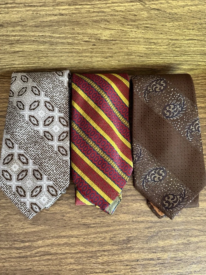 Lote 7 Corbatas Anchas Vintage Retro Mod Años 60 70 Mad Men Pierre Cardin & Count Barini Foto 2 de 4