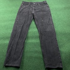 Vintage Levis 505 Jeans Mens 38 Black 90S Denim Dark Wash FITS 38x33 Paper Tag