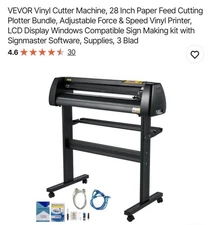 VEVOR Vinyl Cutter Machine, 28 Inch Paper Feed Cutting Plotter Bundle, Adjustabl