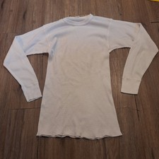 J.E. Morgan Thermal Shirt Mens XL Off White Waffle Knit Made in USA Base Layers