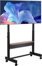 Mobile Rolling TV Stand for 55-100" Screens, Height Adjustable, 205 lbs Capacity