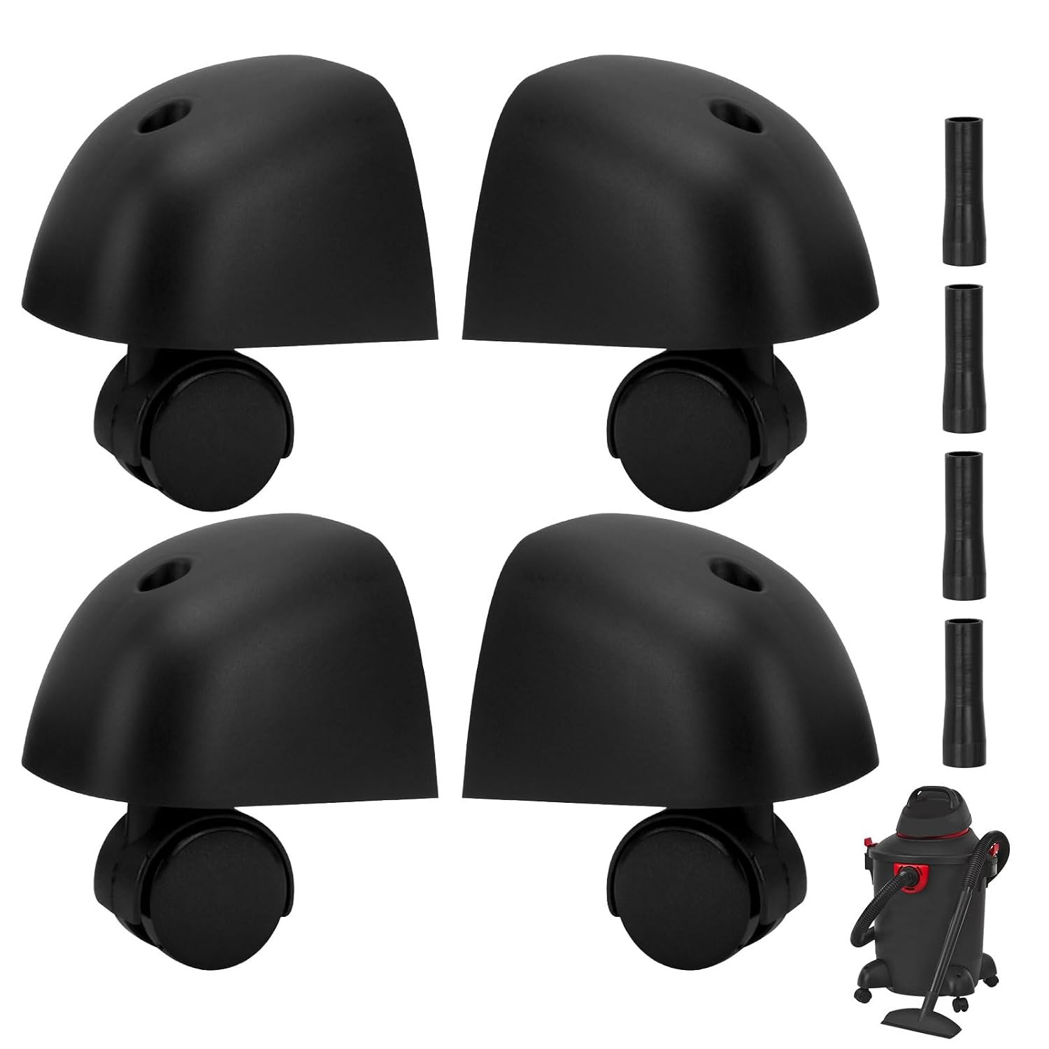 Heavy Duty Caster Wheels with Caster Foot Kit for Shop Vac Vacuum a & B
