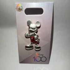 Disney 100th Anniversary Platinum Years of Wonder Mickey Mouse Pin 