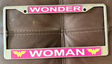 WONDER WOMAN METAL AUTO TAG CAR MADE IN USA CHROME LICENSE PLATE FRAME