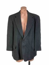 Eddie Bauer Herringbone Blazer Black Gray Graphite 2 Button SPORT COAT USA MADE