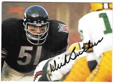 Dick Butkus 1992 SCORE NFL FOOTBALL AUTOGRAPH INSERT CARD Bears HOF AUTO SP/3000
