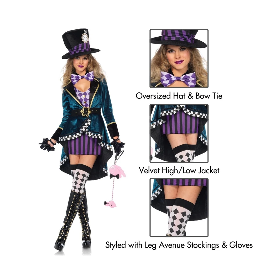 Leg Avenue Delightful Mad Hatter Costume - Women's Size Large - Image 3 of 4