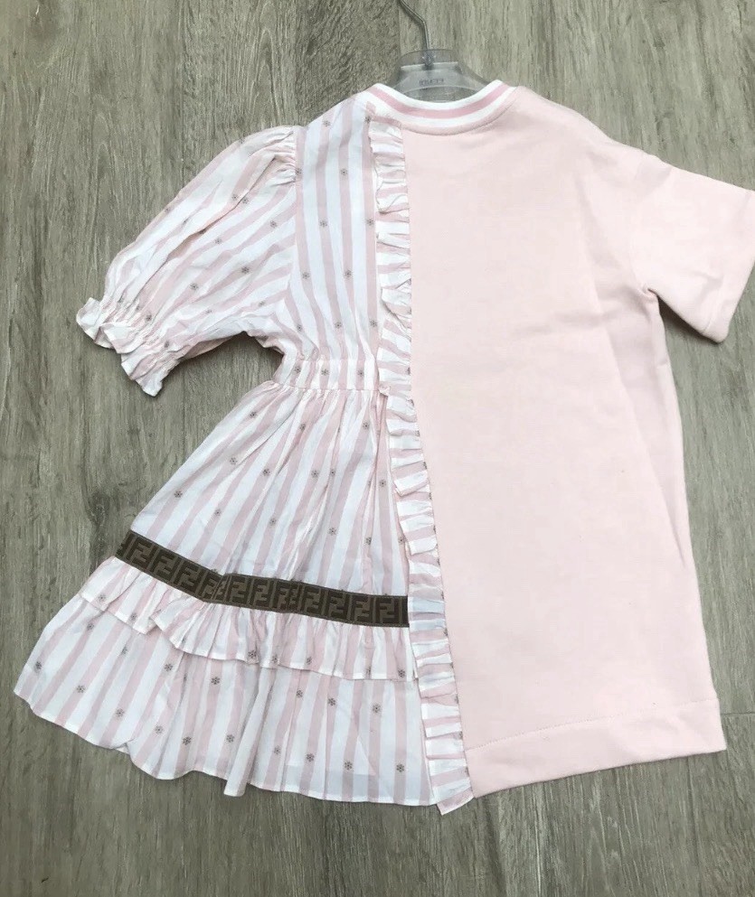 FENDI girls Double Fabric Bear Dress In Pink Age 12 Yrs RRP $1250 🧸authentic image 4