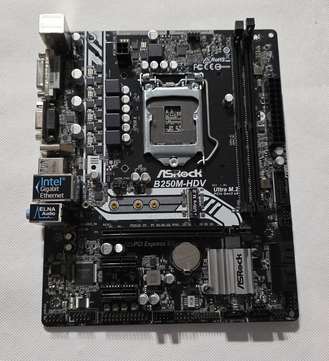Asrock B250M-HDV Motherboard Supports G4560 7100 7500 CPU Tested