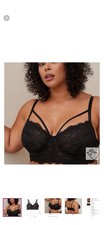 Torrid Curve NWT Black STRAPPY Underwire Unlined Balconette Bra Sz 1x