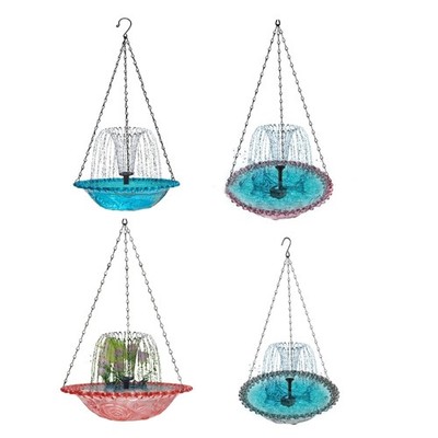 Hanging Solar Powered Bird Bath Feeders for Garden Balcony Outdoor Decors