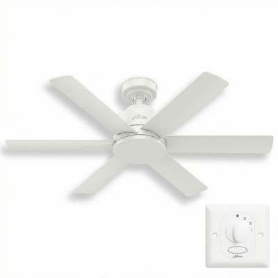 Hunter 50935 Kennicott Deckenventilator Fan Weiß mit Wandschalter 112 cm