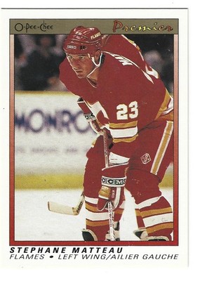 1990-91 O-Pee-Chee Premier - Stephane Matteau #68 (RC) Calgary Flames