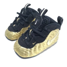 2017 Nike 643145-701 Little Posite One Black Gold Sneakers Shoes Toddler Size 2C