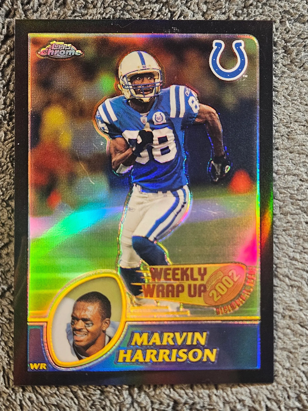 2003 Topps Chrome Weekly Wrap Up #160 Marvin Harrison Black Refractor /599
