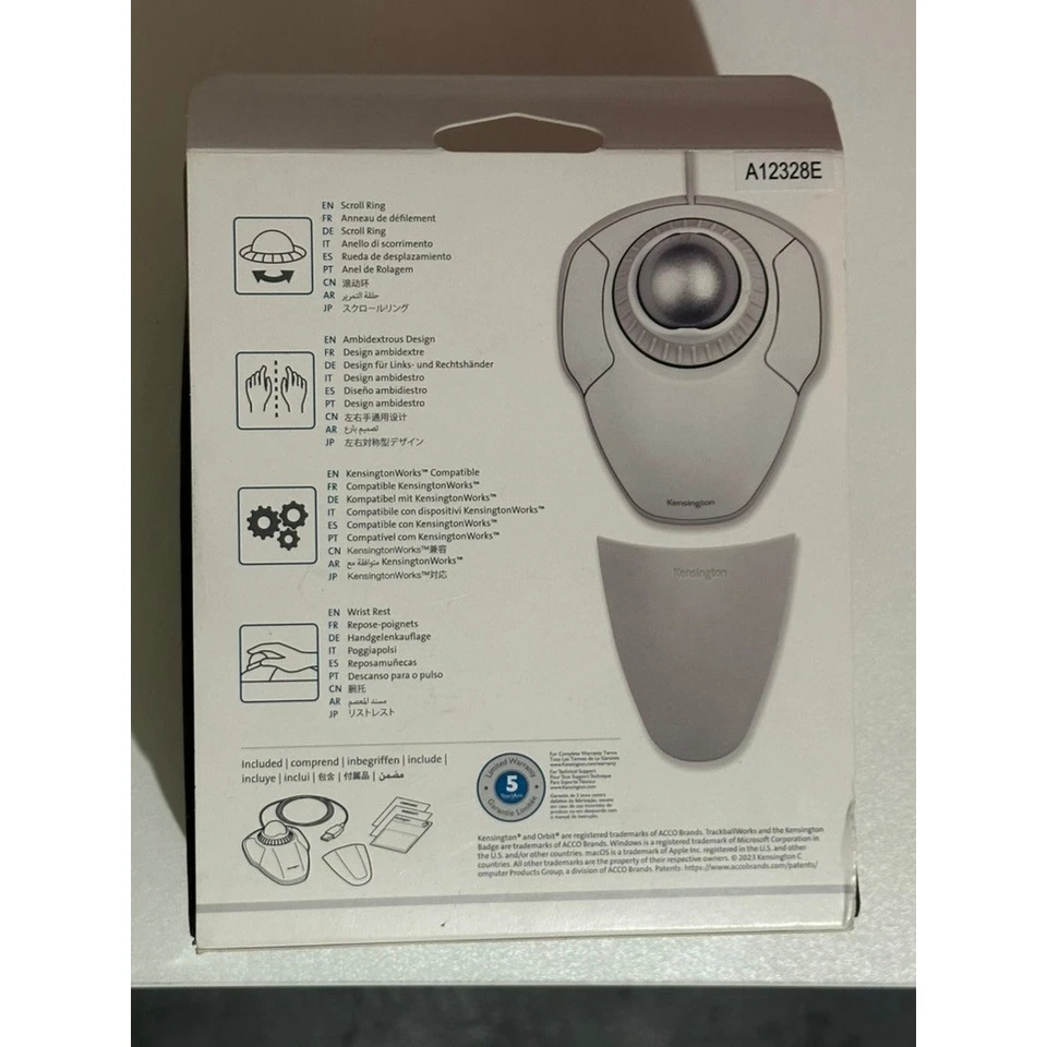 Kensington Orbit Trackball with Scroll Ring Mouse Windows MacOS Wired - K72500WW - Image 2 of 3