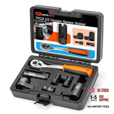 7PCS Oxygen Sensor Socket Set, O2 Sensor Socket and Thread Chaser Set w/Quick 