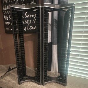 LevelUp Set of 2 Black Freestanding Open Face Plastic CD/DVD Storage Towers
