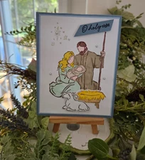 STAMPIN UP CARD KIT- NATIVITY O HOLY NIGHT Makes 4-Set #XS.452