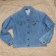 Vtg Sears Roebucks Denim Jean Trucker Jacket Mens Med Made in USA 12 Gauge Ga