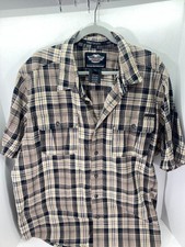Harley Davidson Motor Clothes Button Up Shirt Mens 2XL Multicolor Plaid Flannel