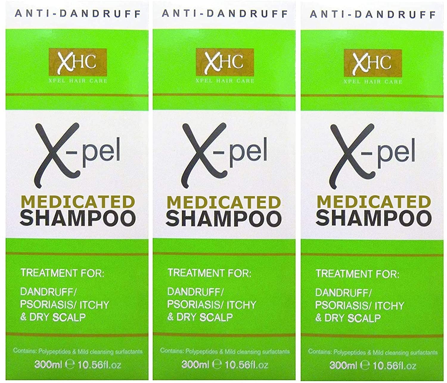 Xpel Medicated Shampoo Treatment for Dandruff Psoriasis 300 ml (Pack of 3)