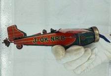 Vintage old rare collectible Japan tin toy Fighter plane Windup Made in Japan