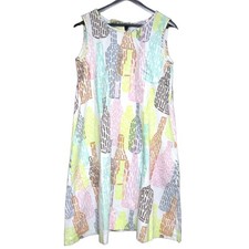 mina perhonen Bottle Sleeveless Dress 38 White Multicolor Women Stylish-Shippin