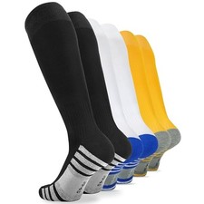Youth Soccer Socks Football Softball Baseball Large Black yellow white