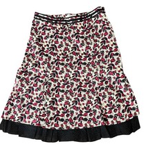 Christopher and Banks Floral Cotton Ruffle Bottom Polkadot Skirt Sz 10P