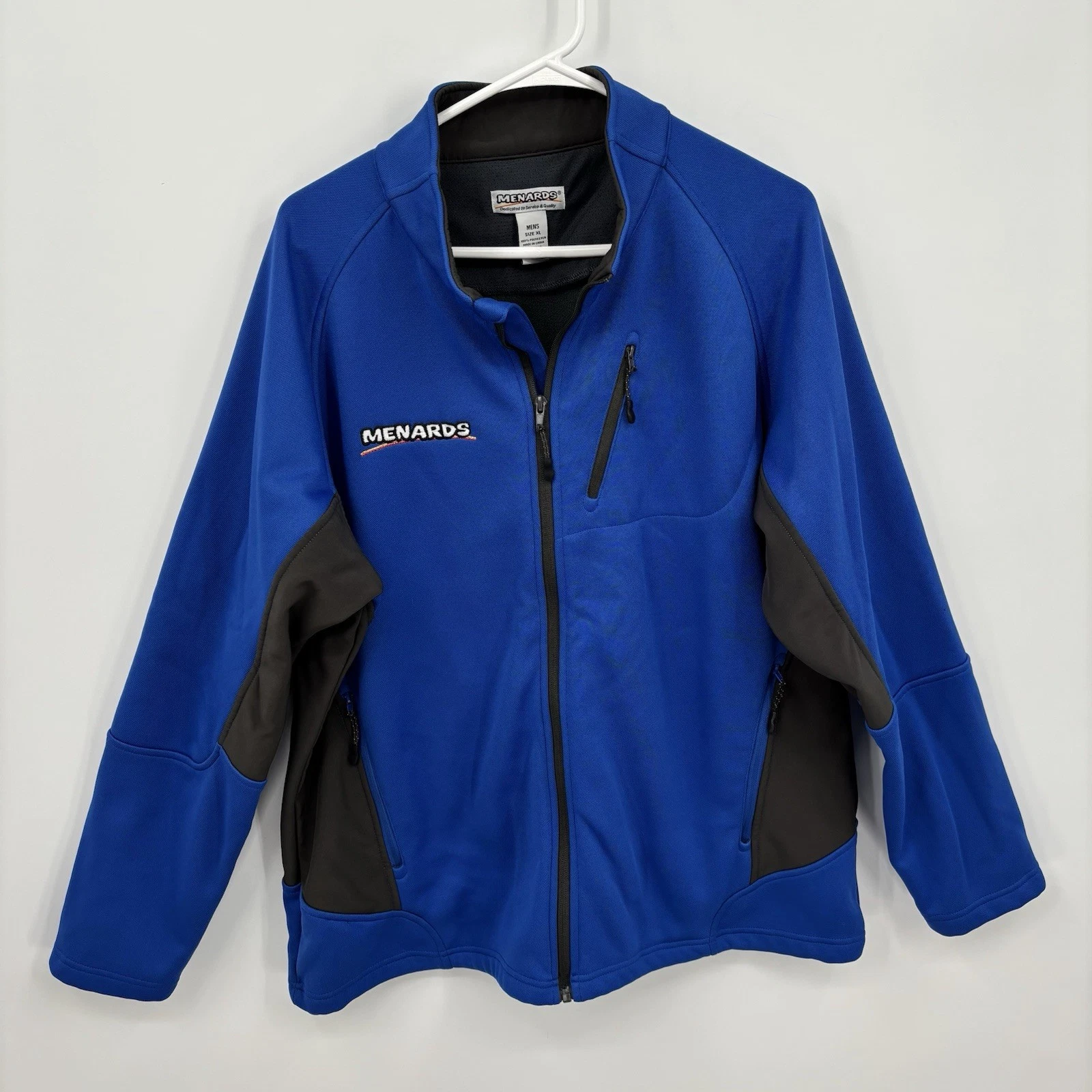 Menards Jacket Full Zip Long Sleeve Collared Work Blue Gray Size XL Mens image 1