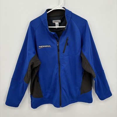 Menards Jacket Full Zip Long Sleeve Collared Work Blue Gray Size XL Mens