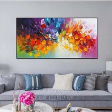 Yellow Texture Modern Abstract Hand Painted Oil Painting on Canvas Home Decor 