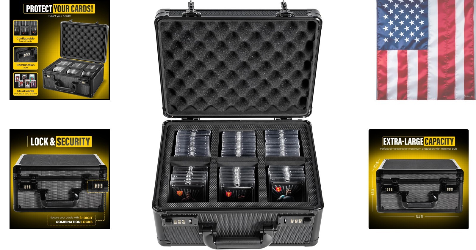 graded card case with lock Amazon.com: boldblox Graded Card Case with Individual Slots Storage Box,  Trading Card Cases for Sports Cards with Combo Lock, Card Slab Case for  Baseball Cards Storage, Graded Cards Display Box X-Large : main image 0