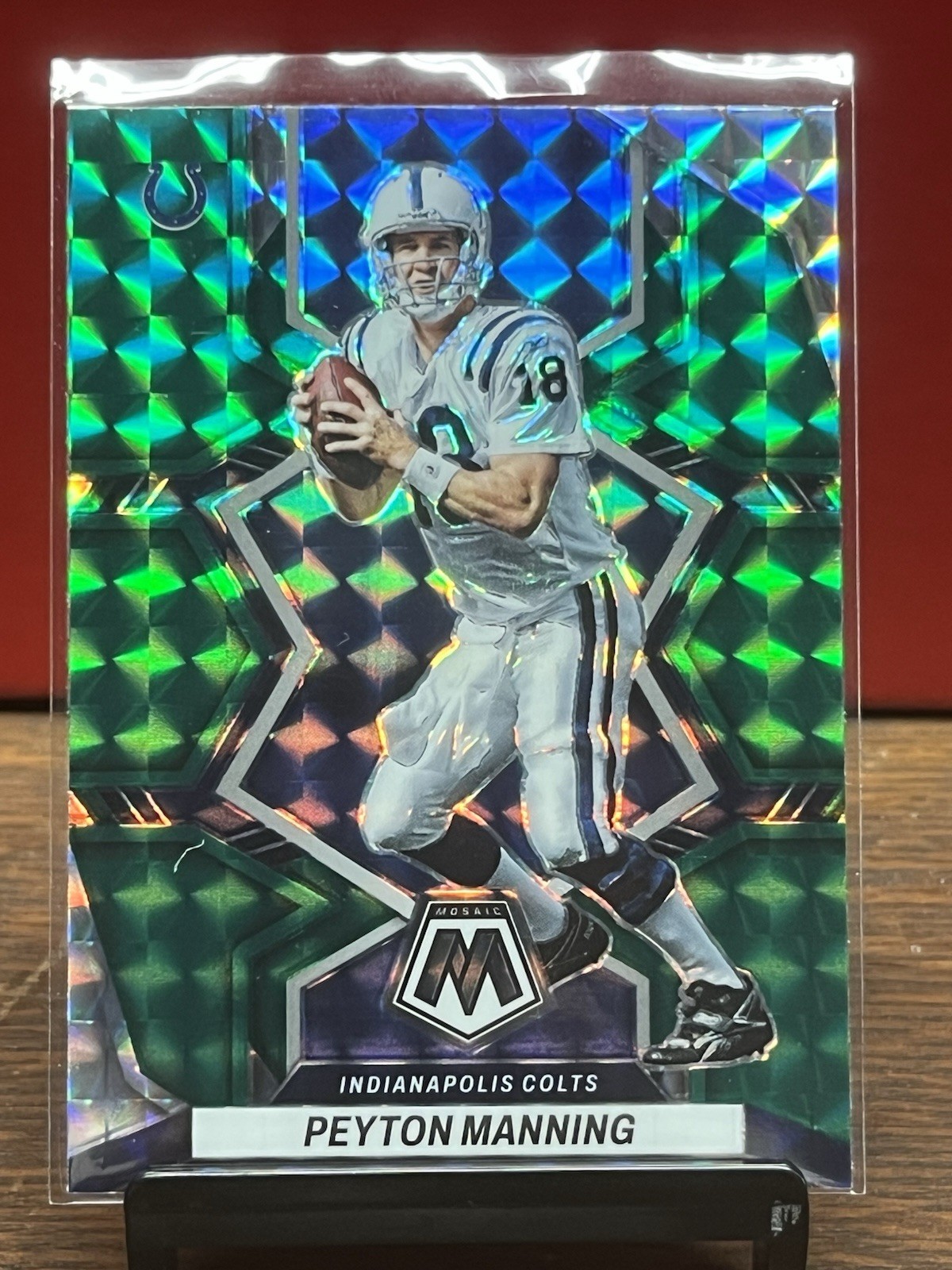 2022 Panini Mosaic Green Prizm #87 Peyton Manning Indianapolis Colts