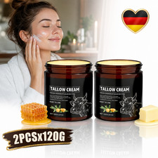 2xBeef Tallow Creme 120 g, Rindertalg für Hautpflege, Rindertalg und Honigbalsam