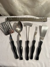 Vtg 5 Cutco Utensils With Hanging Rack 
