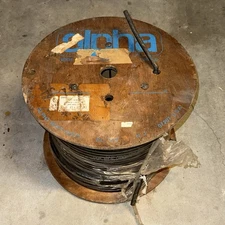 500ft - Alpha Wire 9008 BK001 Coaxial Cable, RG8/U, 13 AWG, Bare Copper